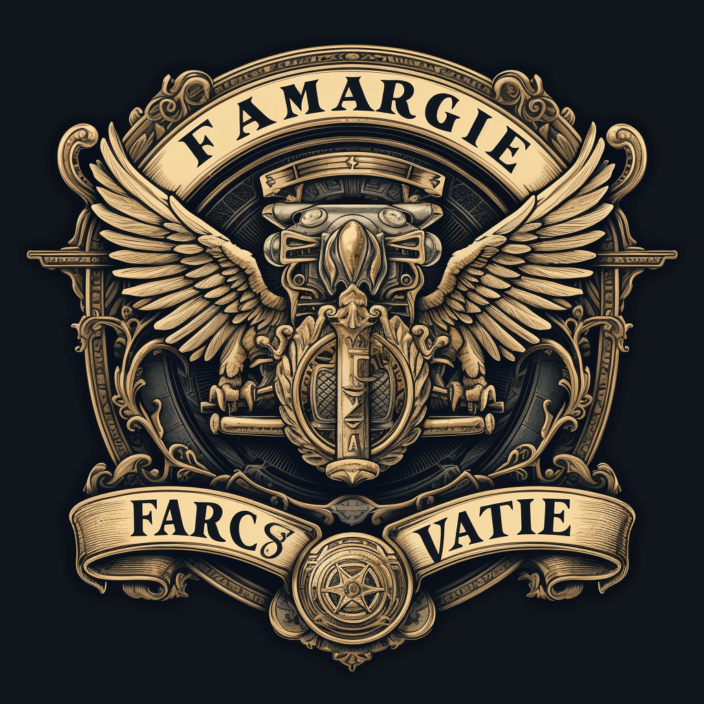 Imagine an emblem logo of cars, very detailed